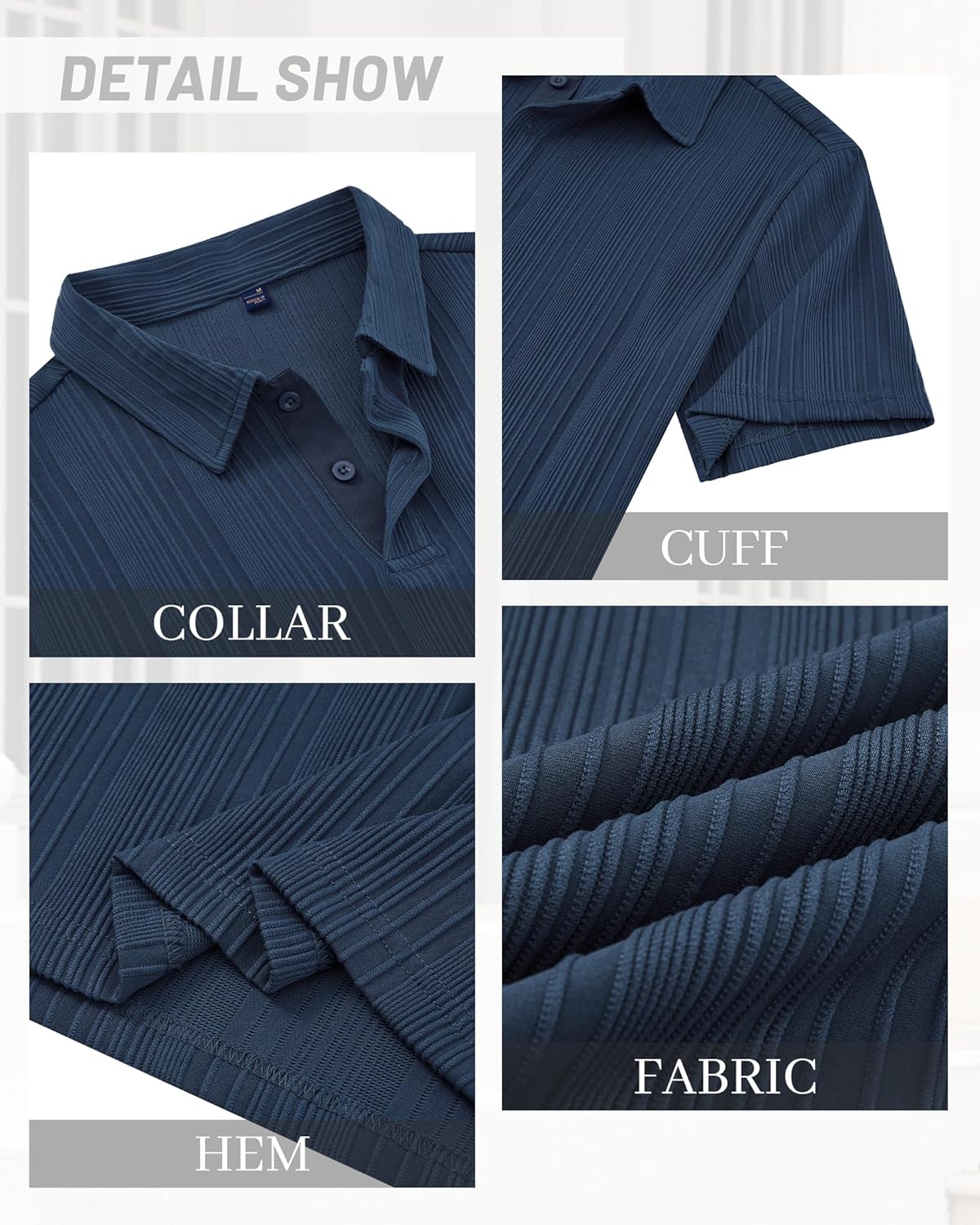 Alimens & Gentle Mens Polo Shirts Short Sleeve Knit Stretchy Casual Lightweight Summer Vacation Party Golf Shirts - Image 5