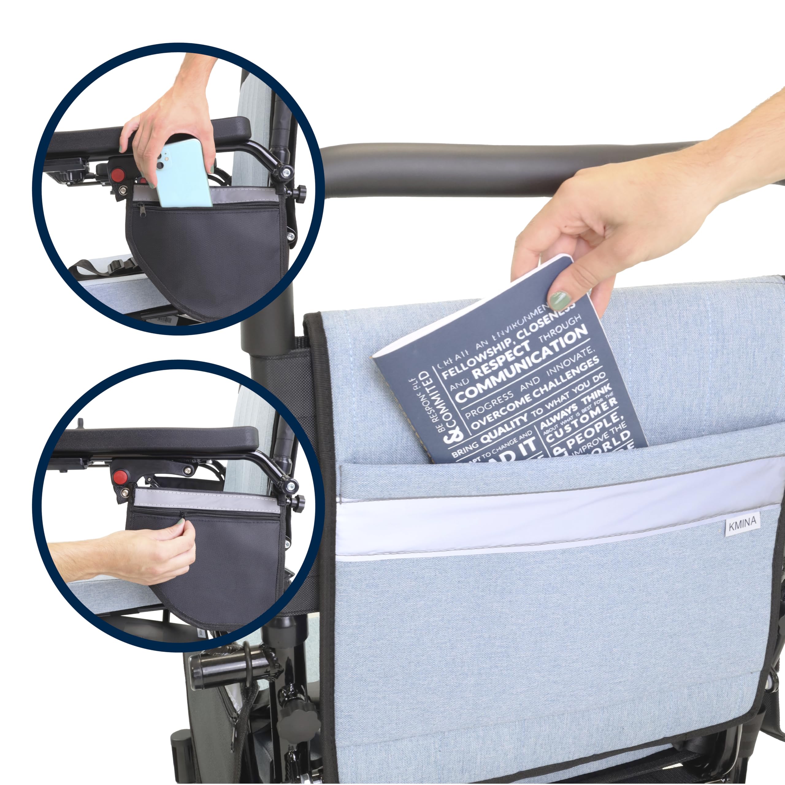 KMINA Fauteuil Roulant Électrique Pliable Ultra Léger, Joystick, 8 km/h