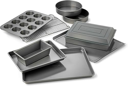 Calphalon Juego de utensilios para hornear antiadherentes juego de 10 piezas que incluye bandeja para hornear bandeja para galletas moldes para