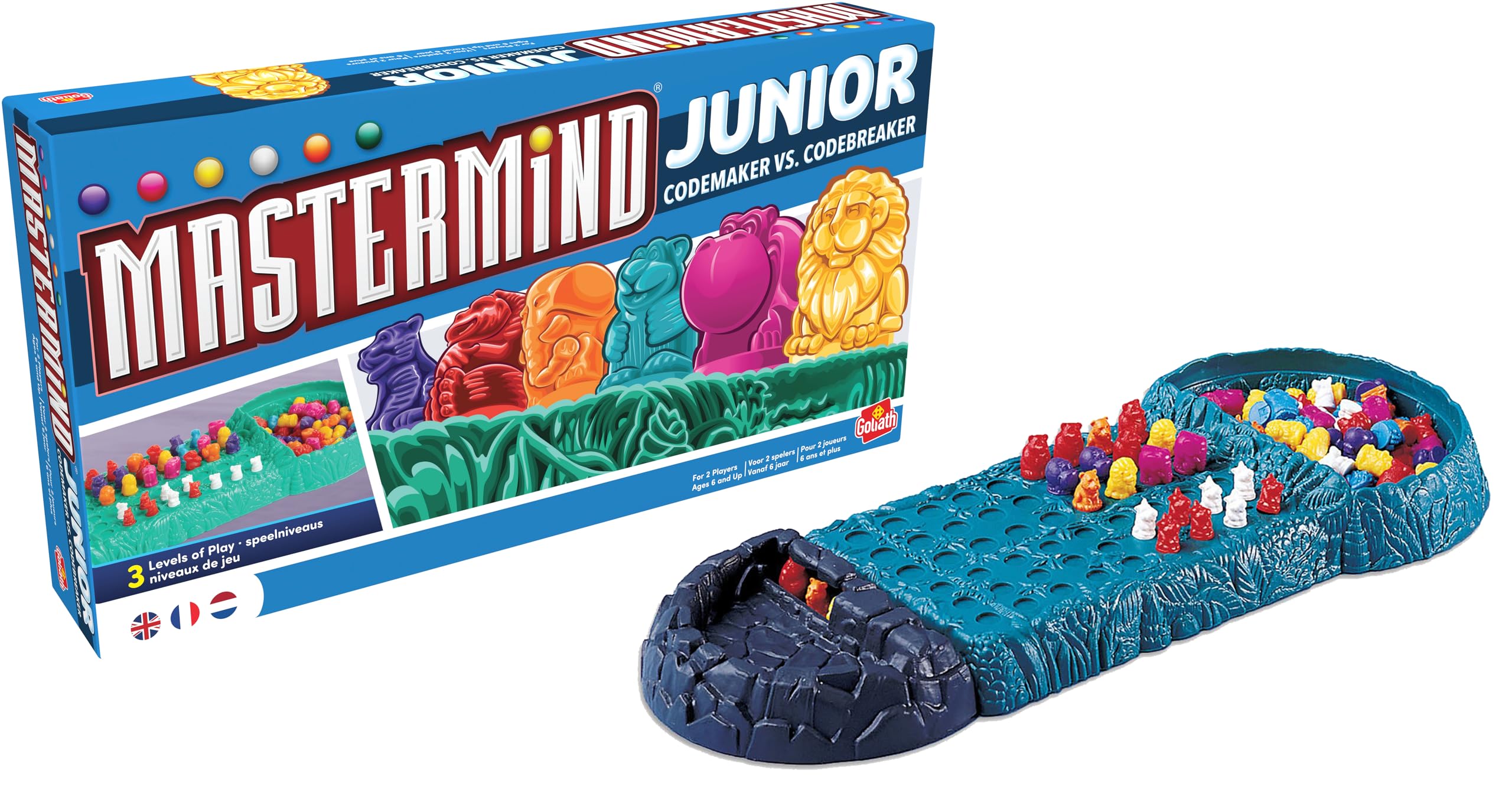 Goliath - Mastermind Junior, Board Game from 6 Years, Educational Game for Children, Version with Animals, Game for 2 Players, Simplified Rules, Gift Idea