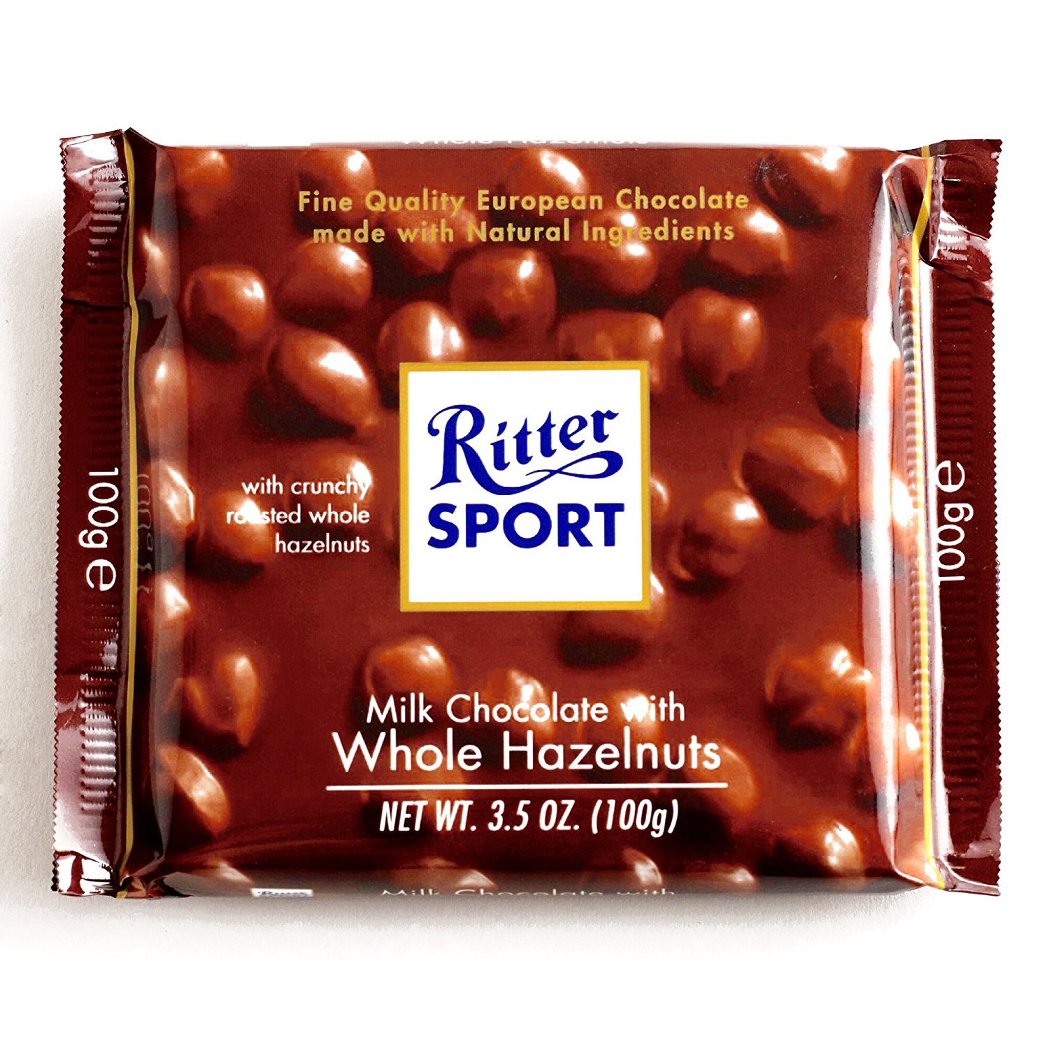 Ritter Sport Milk Chocolate with Whole Hazelnuts 3.5 oz each (3 Items Per Order)
