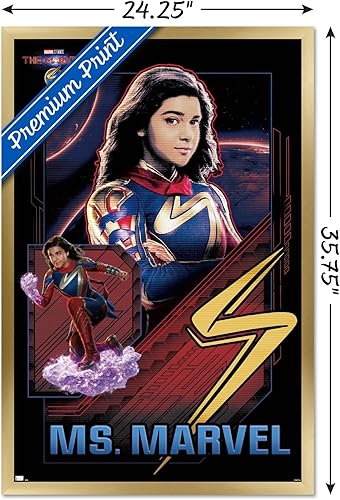 Miniatura 84 de Trends International Marvel The Marvels - Póster de pared de Ms. Marvel, 14.72 x 22.37 pulgadas, versión enmarcada en negro Versión con marco
