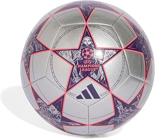 Miniatura 2 de Adidas UEFA Champions League Soccer Ball Plata Metálico/Púrpura Oscuro/Turbo/Club,Multicolor/azul oscuro/pantone/blanco/papel de