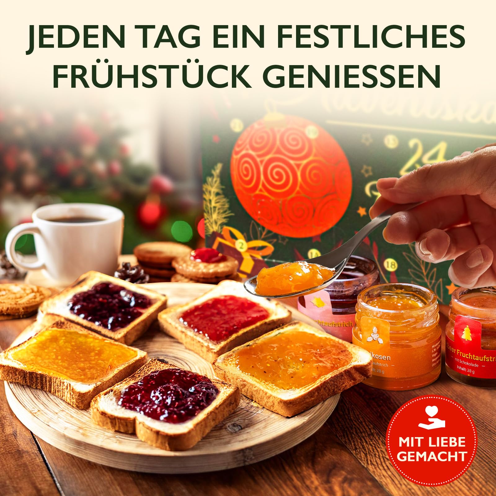 Adventskalender 2025 aus Deutschland Weihnachten Geschenkset (Frühstück)