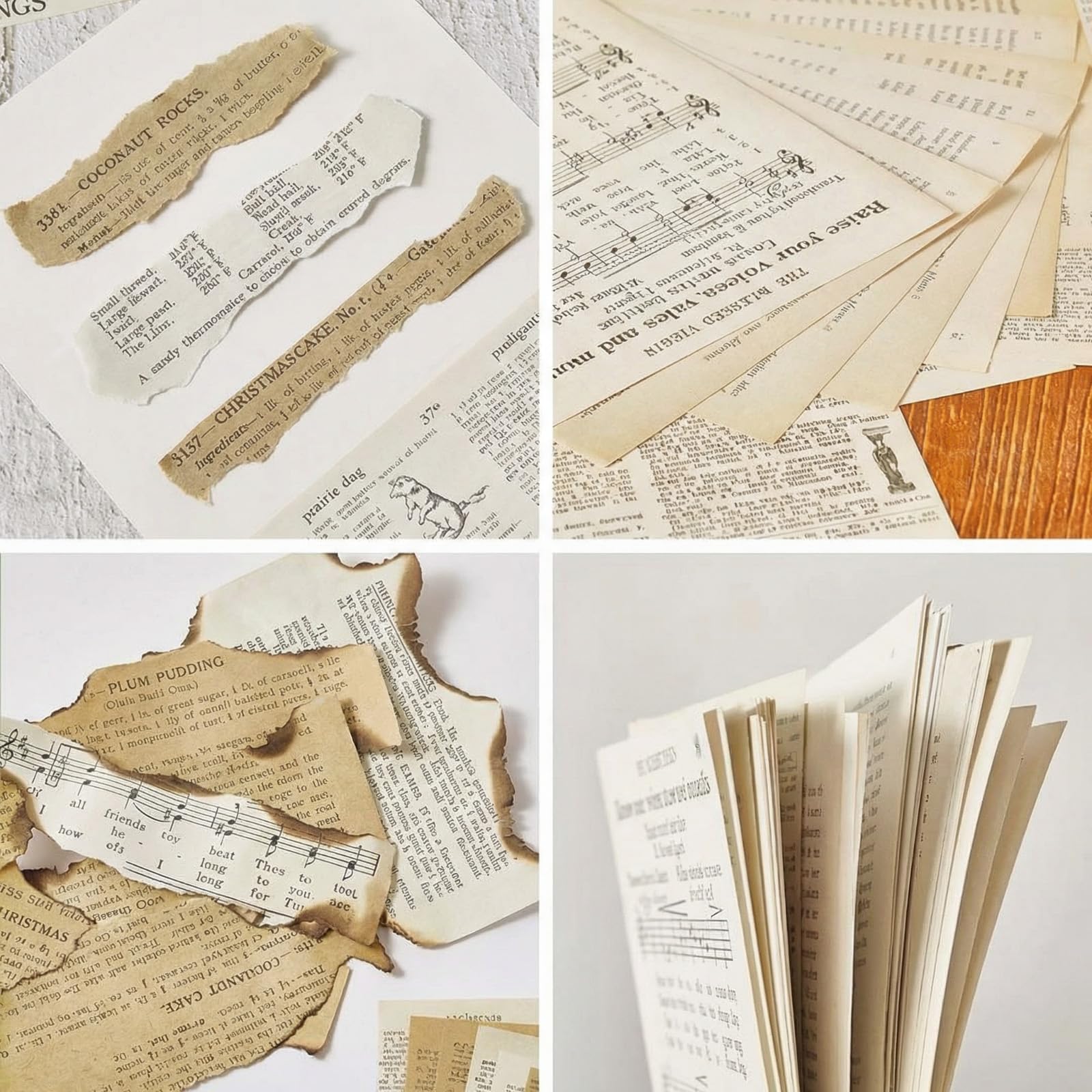 Amazon.com: Zonon 114 Pieces 2 Sets Junk Journal Pages Vintage