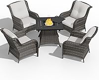 Vista 98 de Juego de 2 sillas de patio giratorias de 360 grados para exteriores y mesa auxiliar a juego – 3 sillas deslizantes de mimbre para patio con cojines