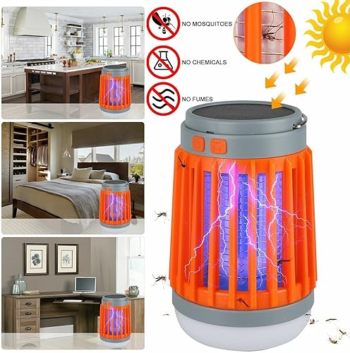 Miniatura 8 de Solar USB Mosquito Killer Luz Electrónica Mosca Bug Insecto Zapper Trampa Plaga Lámpara