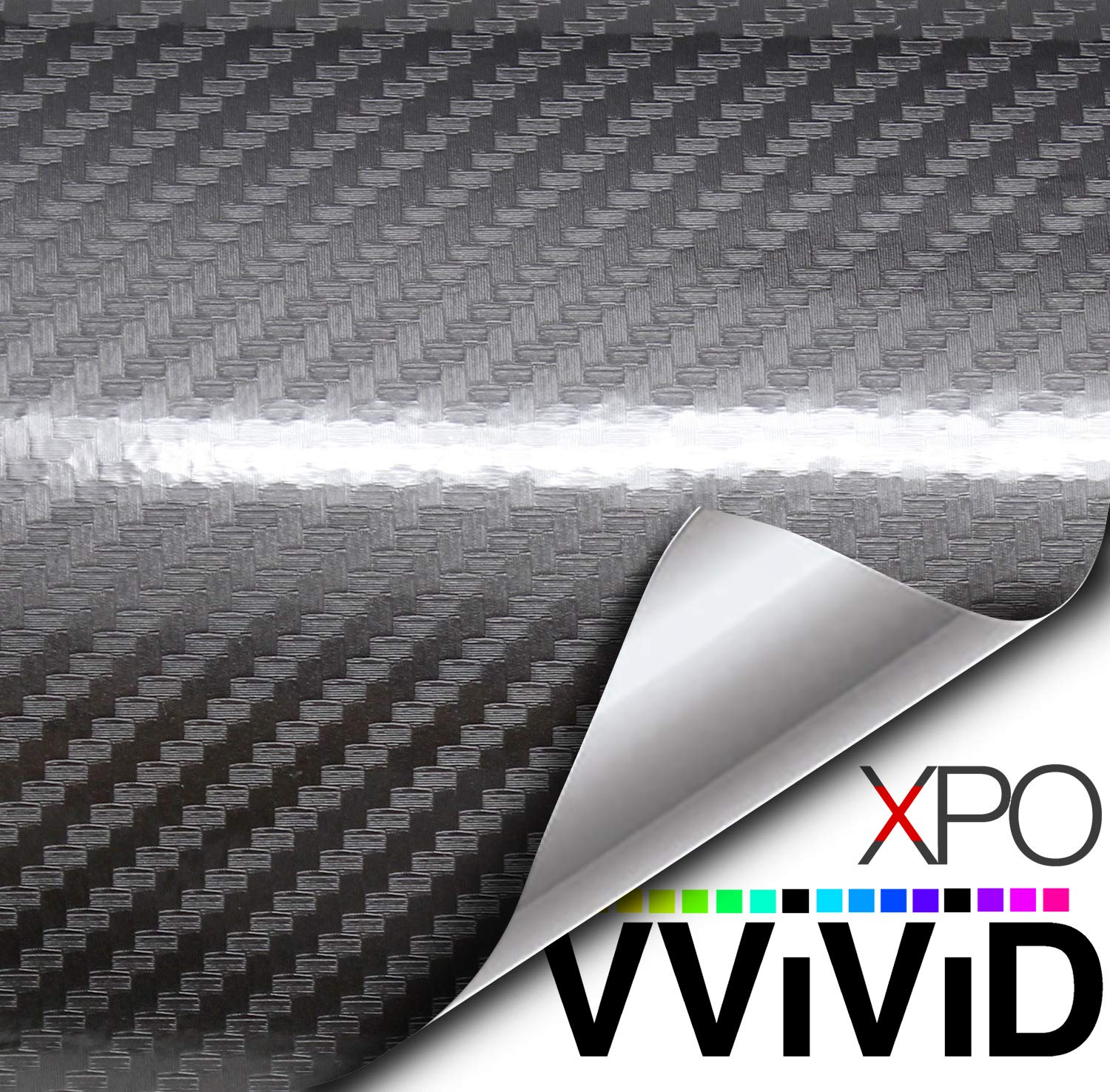 VVIVID Epoxy High Gloss Carbon Vinyl Automotive Wrap Film DIY Easy to Install No Mess (3ft x 5ft, Grey)