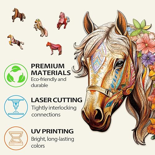 Miniatura 2 de Rompecabezas de madera para adultos, rompecabezas de caballo de madera, rompecabezas de 270 piezas para adultos, regalos de cumpleaños para amantes