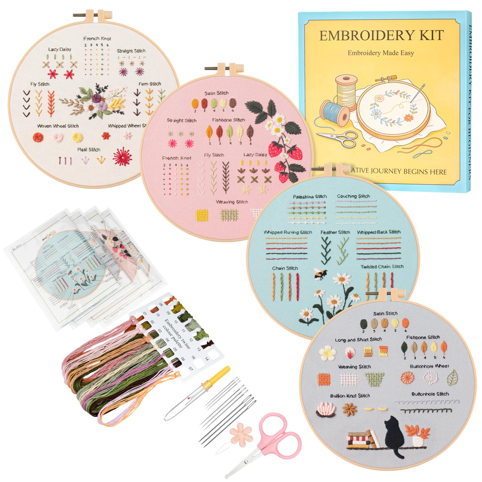 Beginner Embroidery Kit - Easy Hand Stitching -1