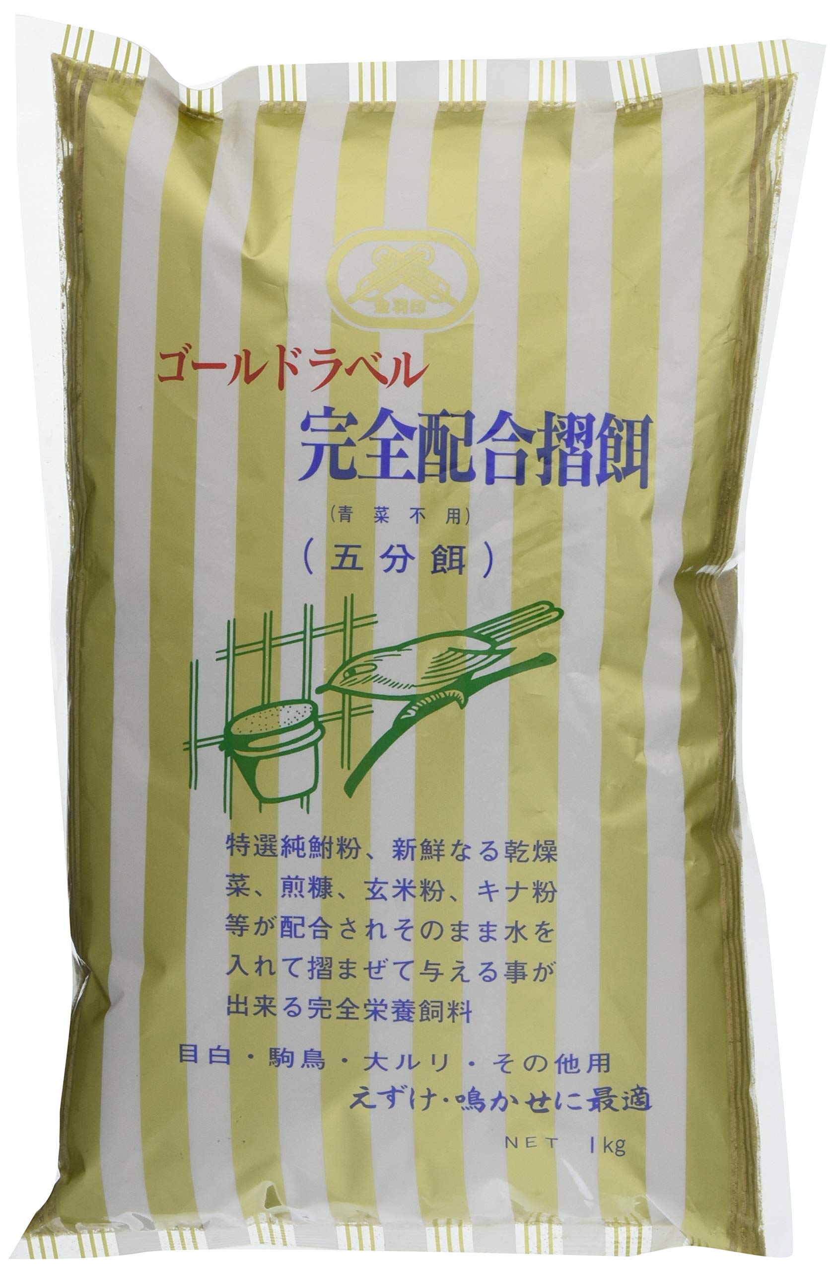 Amazon | 金羽印 ゴールドラベル 完全配合摺餌 五分餌 1kg | 金羽印 