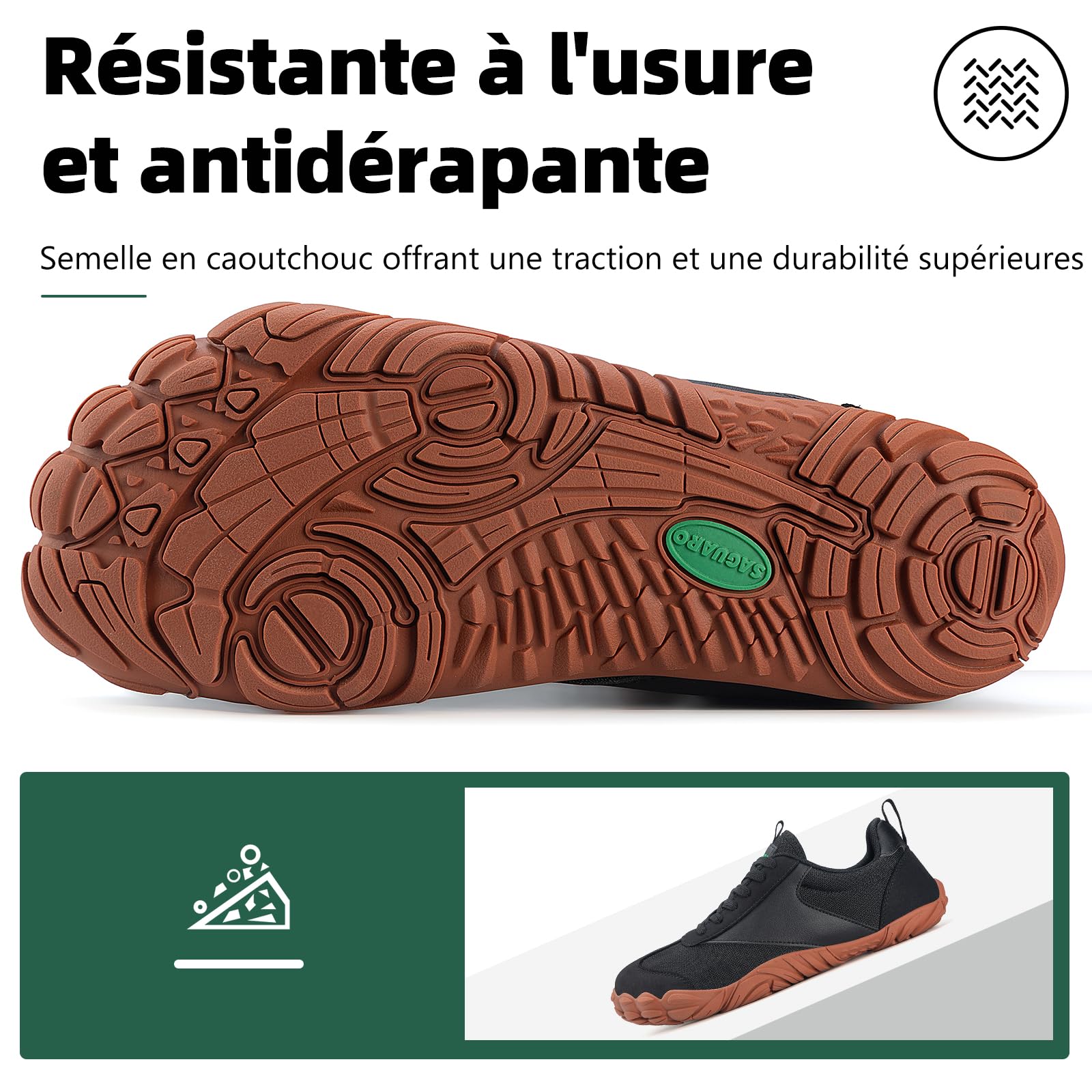 SAGUARO Unisex Barefoot Shoes Chaussures Minimalistes Knit Sneaker Pieds Nus Respirantes Antidérapant