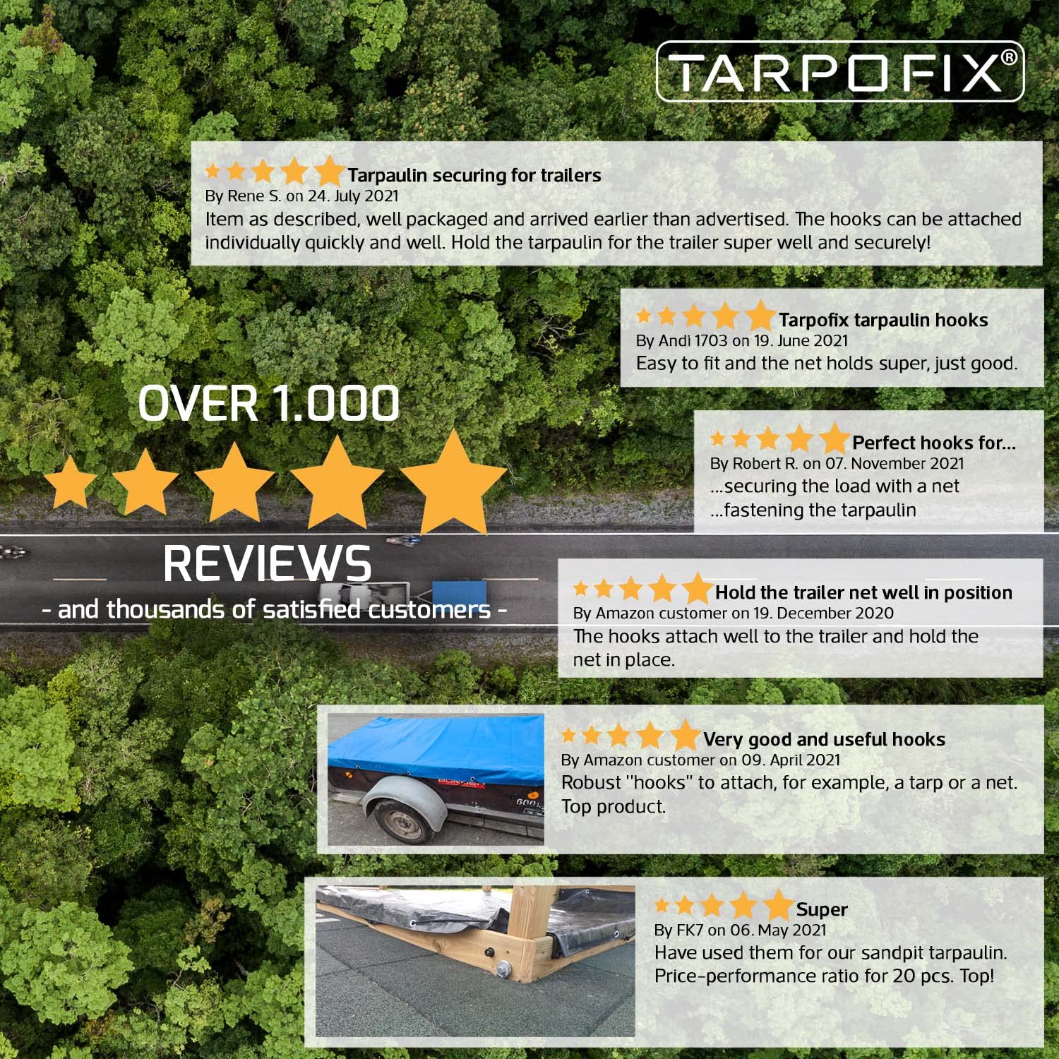 Tarpofix® Gałki do plandek, okrągłe haki do przyczepy, plandeki (20 szt.) – wytrzymałe haczyki do zawieszania z twardego tworzywa sztucznego – haki mocujące do samochodów osobowych, przyczep,