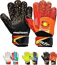 meteor Gants de Gardien de But pour Les Jeunes Adultes Junior Enfants Garçons Gardien de But Finger Spines Protection Prevent Blessures Football Match