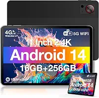 DOOGEE T30S Tablet de 11 polegadas Android 14, tablet Android 2.4K com 16 GB de RAM, 256 GB de ROM, tablets para jogos Octa-Core com bateria grande de 8580 mAh, 13 MP + 8 MP, BT5.0, 5G WiFi, 4G