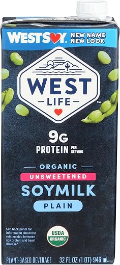 West Life Organic Unsweetened Soy Milk, 32 Fl Oz