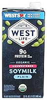 Vista 1 de West Life - Leche de soja orgánica sin azúcar, 32 onzas líquidas