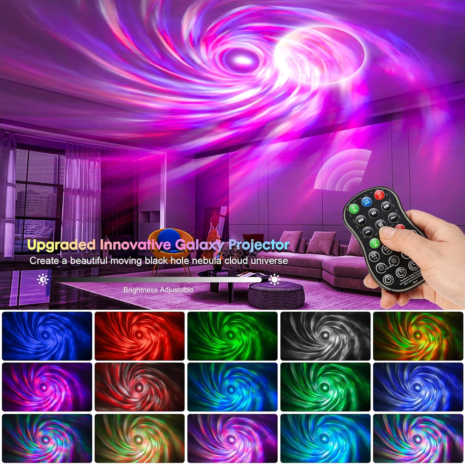 Star Projector, Galaxy Projector for Bedroom, 10 Space Planets Nebula Light for Kids Adults with Remote Control, Timer, Music, Ceiling Light Projector Home Theater Gaming Room Decor