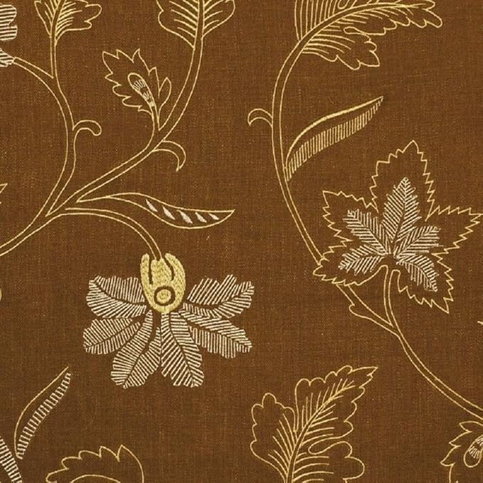 Fabric Robert Allen Beacon Hill Lakeside Teak Embroidered d