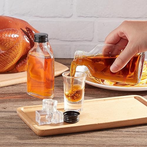 Miniatura 5 de Patelai 48 botellas de vidrio transparente con tapas, mini botellas de vidrio, botellas de licor, botellas vacías de alcohol, recipiente pequeño de