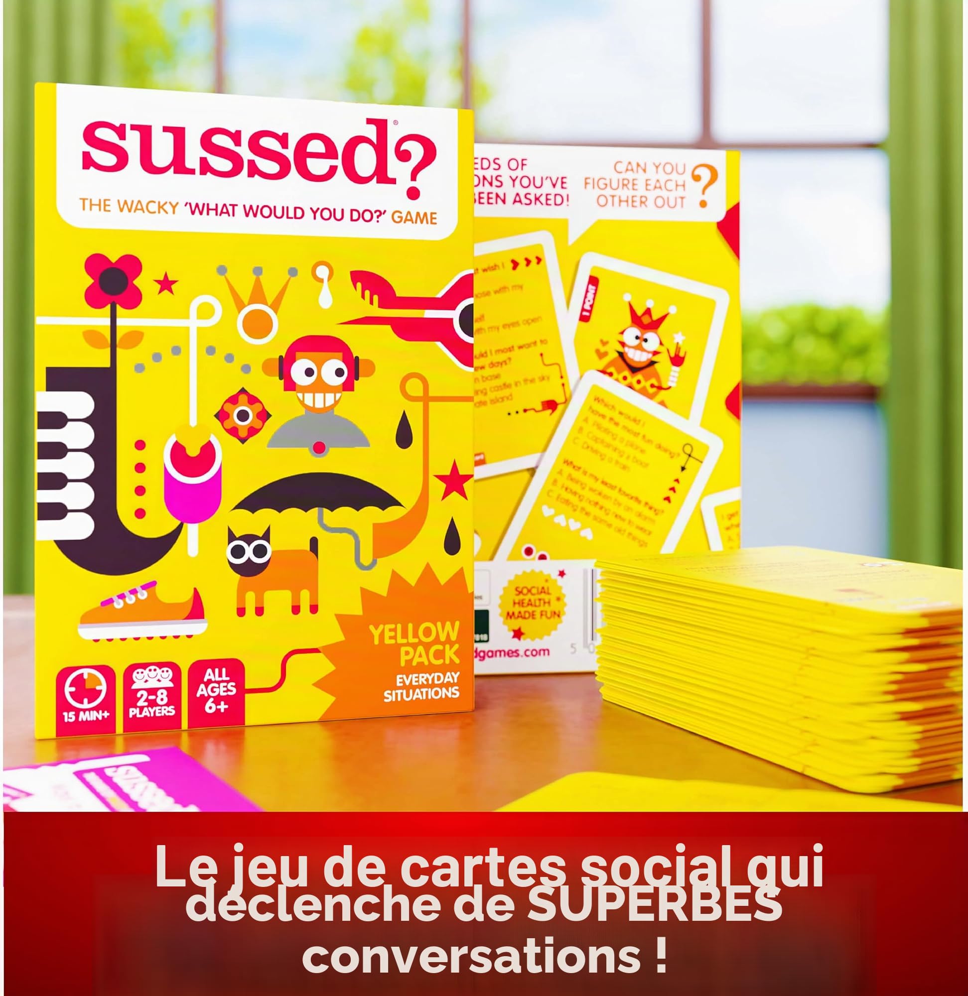 SUSSED ALL SORTS (EDITION ANGLAISE) (jeu de cartes familial qui provoque des conversations drôles et amusantes) (Qui connaît qui sur le bout des doigts?)
