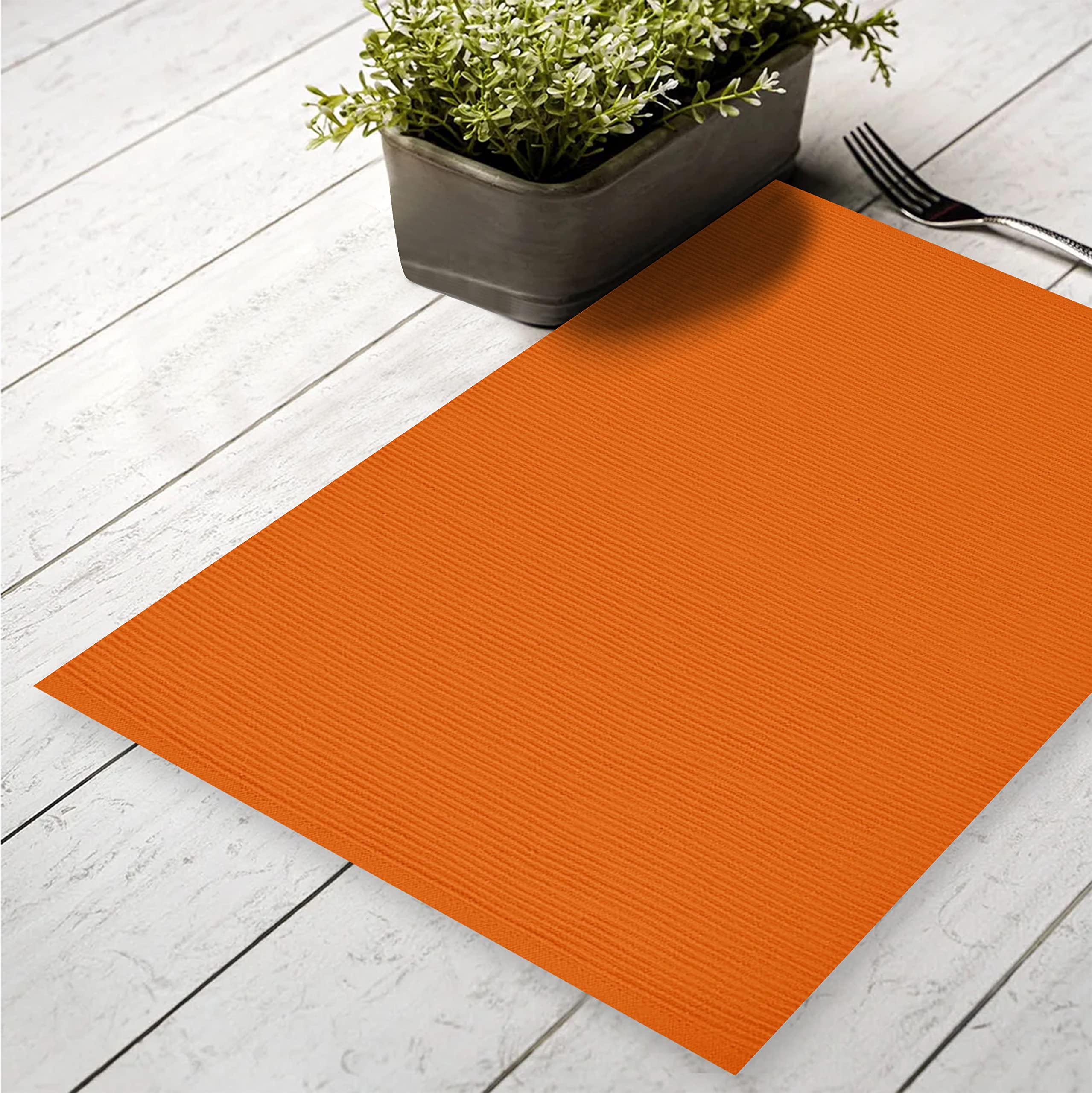 Orange Cotton Placemats - Set of 6 -3