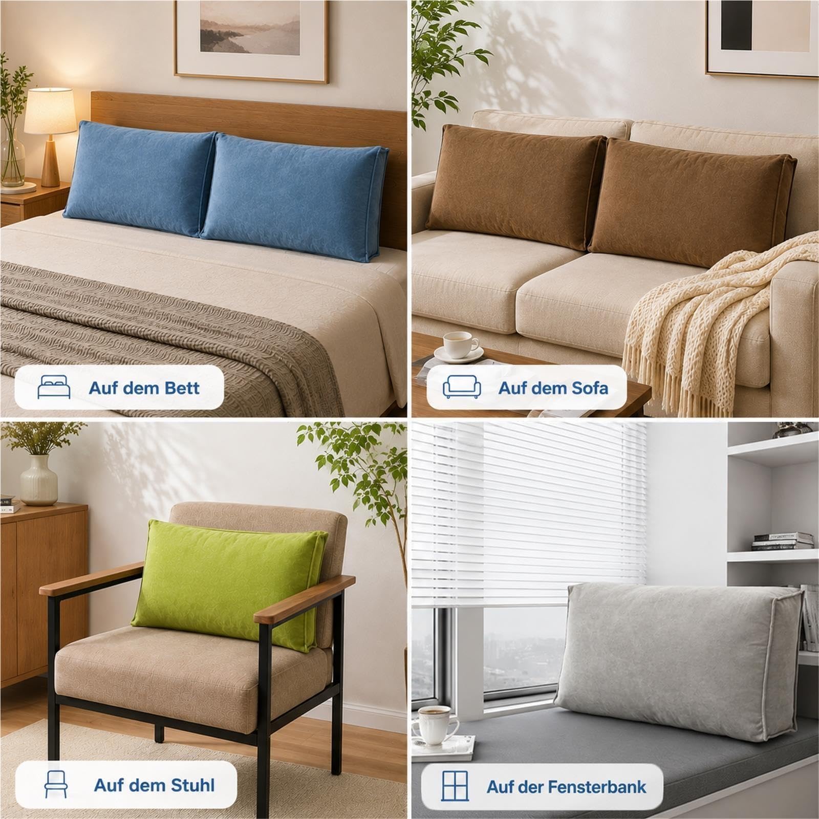 Almohada de Sofá, Gran Almohada de Respaldo para Sofá, Cojín Decorativo