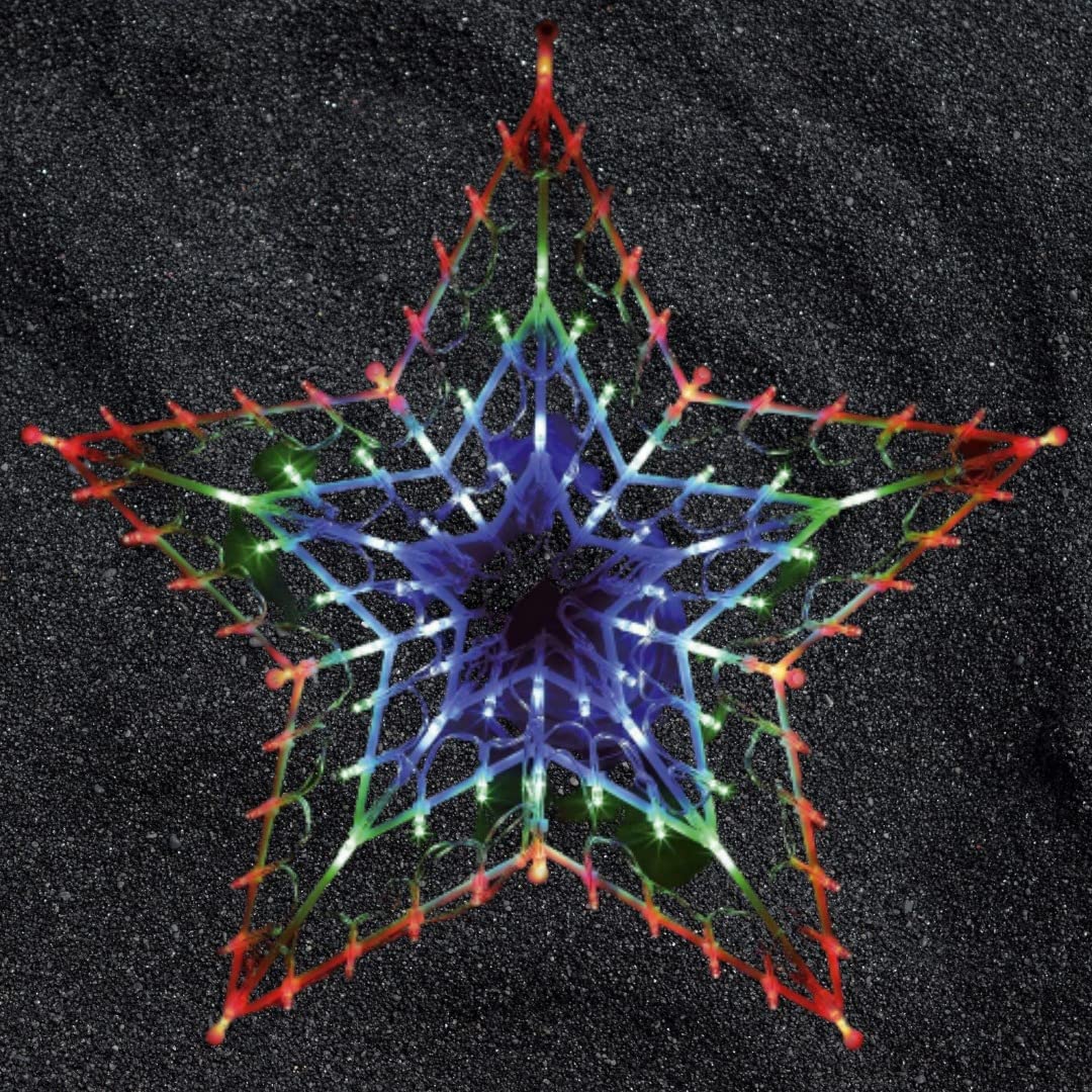 100 LED Multicolour Star Window Light Christmas Decor 8 Functions 53 x 52cm