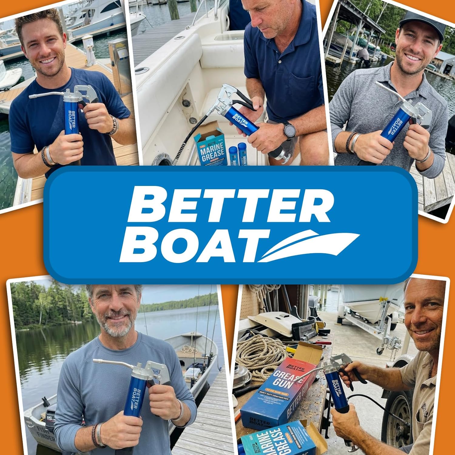 Better Boat Manual Grease Gun Kit, 14 Oz Cartridge, Pistol Grip, Marine Wheel Bearing and Automotive Use