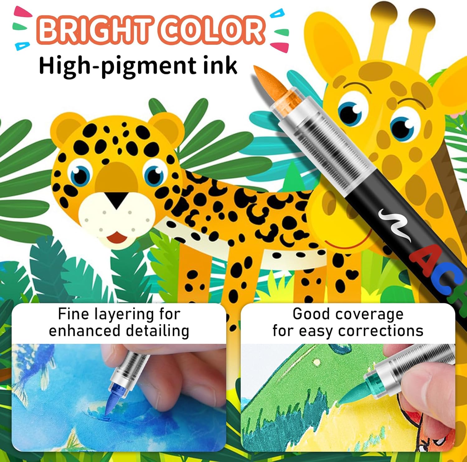 GOTIDEAL Acrylic Paint Markers Brush Tip,Waterproof Paint Pens acrylic Markers,No Bleed Acrylic Brush markers for Fabric,Wood,Rocks,Canvas Painting,Glass,Ceramic,Art Craft Supplies(168 Colors)