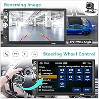 Vista 3 de Camecho Single Din Apple Carplay Car Stereo Android Auto, 7”Touch Screen Car Radio with Bluetooth FM Radio iOS/Android Mirror Link TF/USB/AUX Input