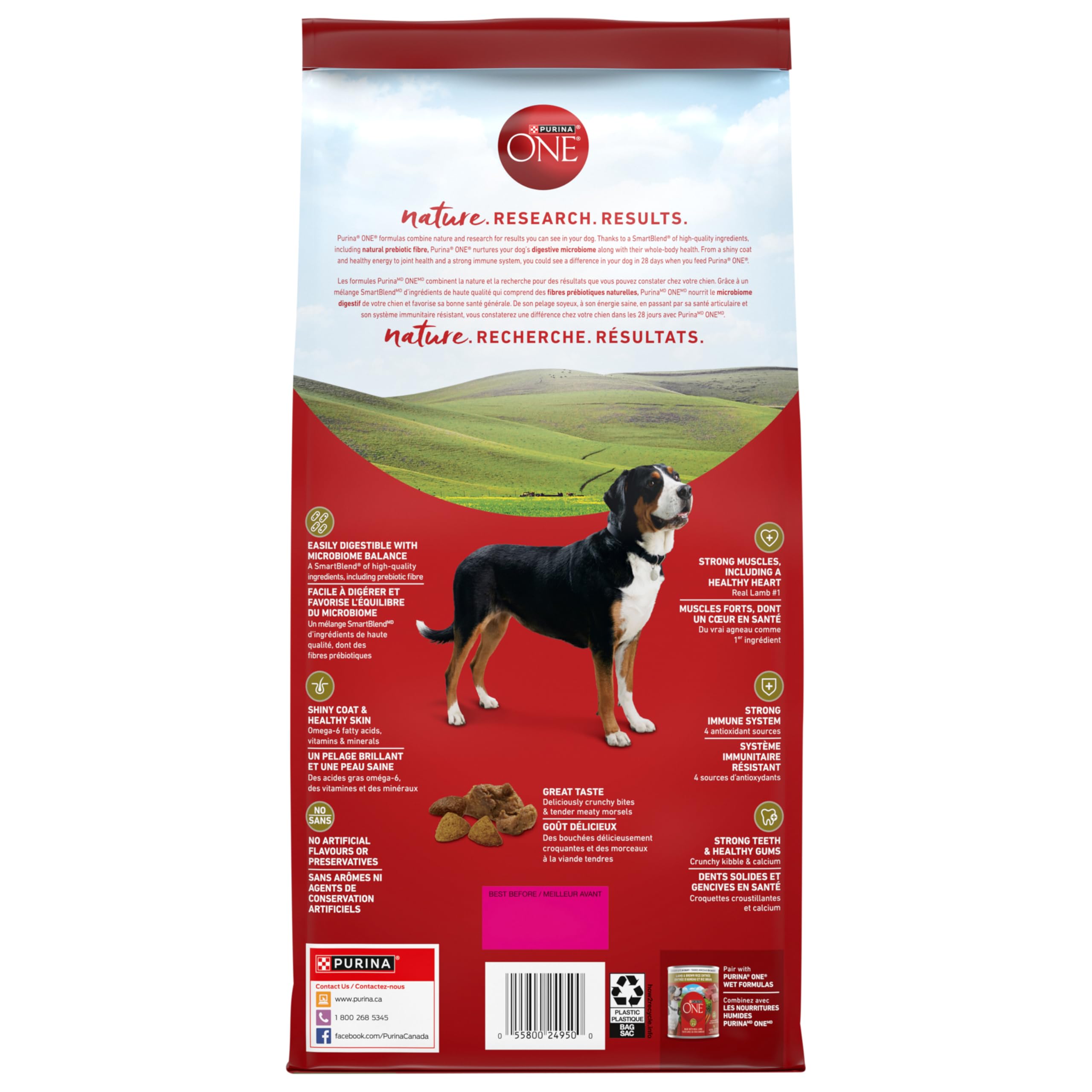 Purina ONE Dry Dog Food, Microbiome Balance Lamb & Rice - 1.81 kg Bag (1 Pack) 1.81 kg (Pack of 1) Dry Dog Food - 2