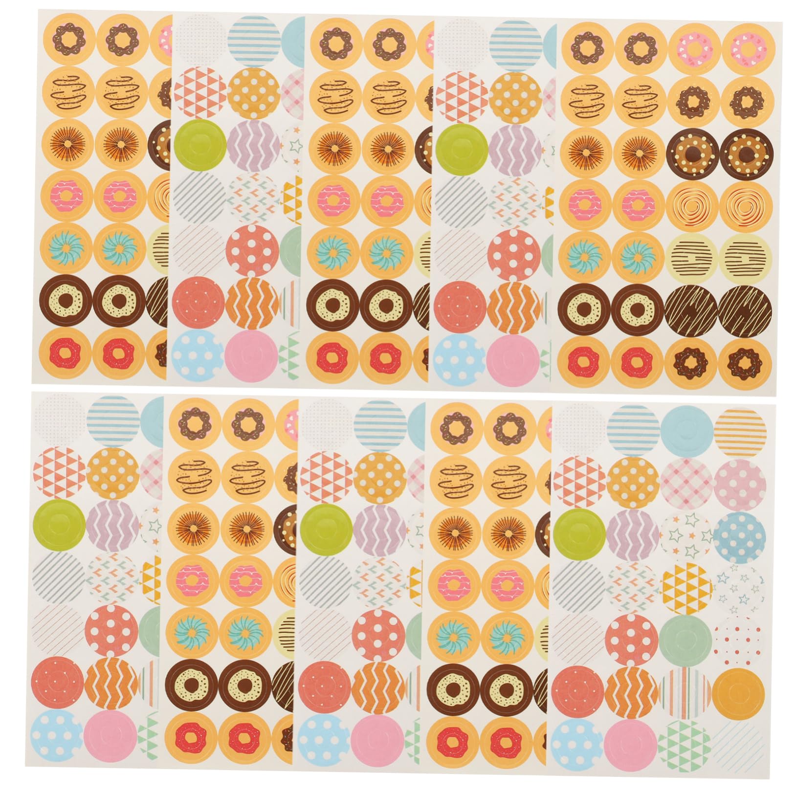 SEWACC 4480piezas Etiquetas De Refuerzo Para Papel De Carpeta Pegatinas Autoadhesivas Para Reparar Páginas Para Escuela y Manualidades Diseño Geométrico y Donut Páginas Total