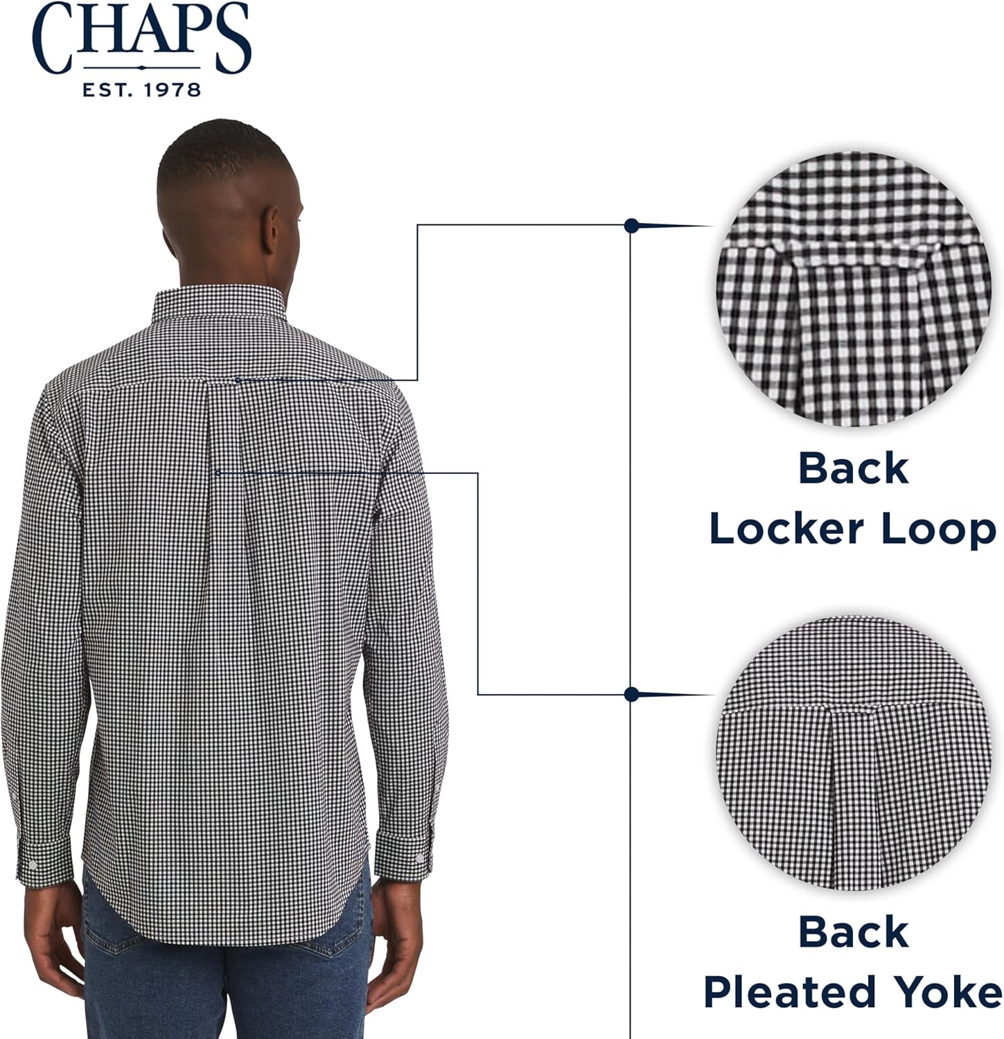 Chaps Mens Classic Fit Long Sleeve Button Down Stretch Poplin Casual Shirt - Image 5