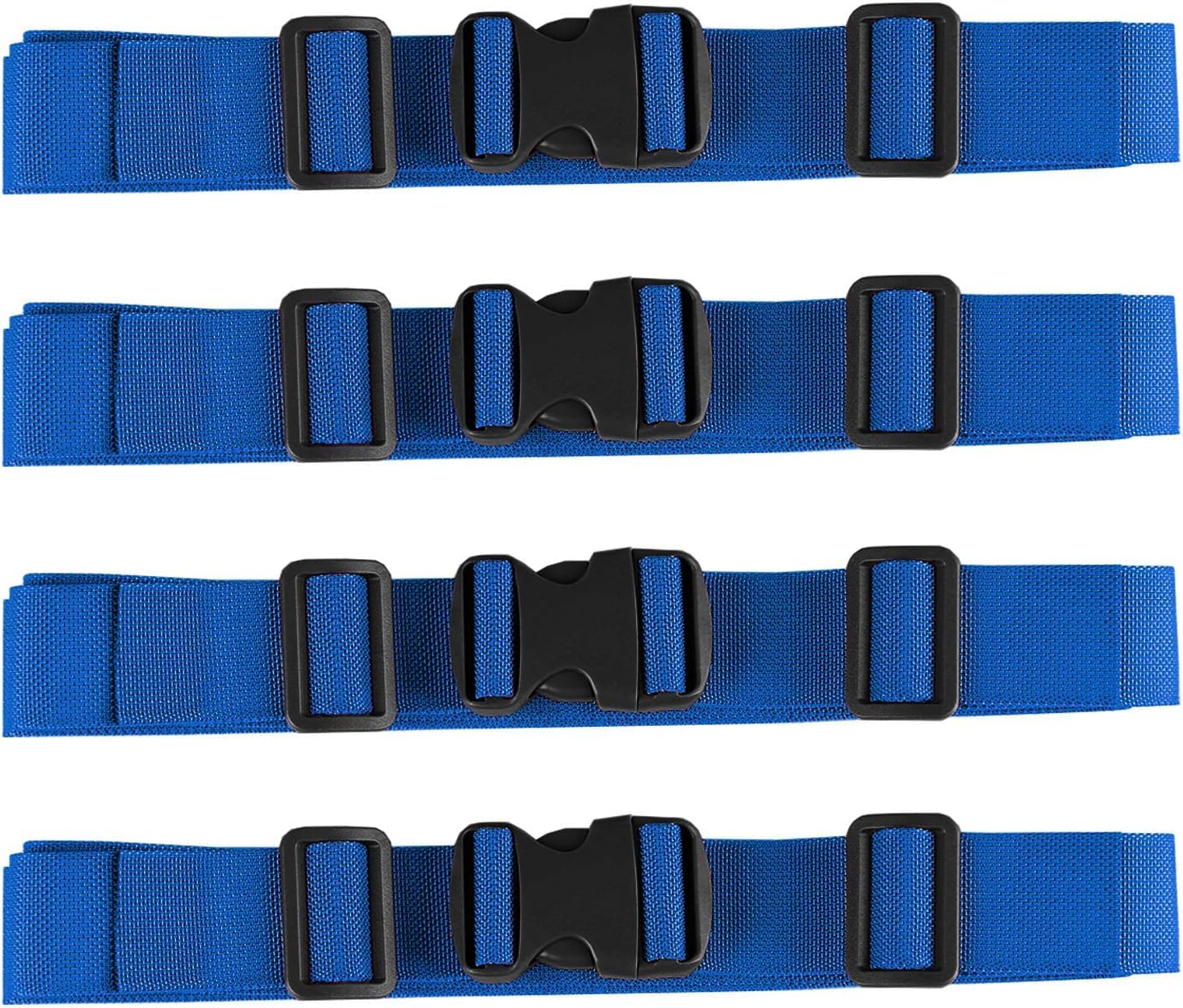 MAGARROW 1.5" Utility Luggage Straps with Buckle Adjustable, 4-Pack (Blue, 1.5 in x 3.2 ft)