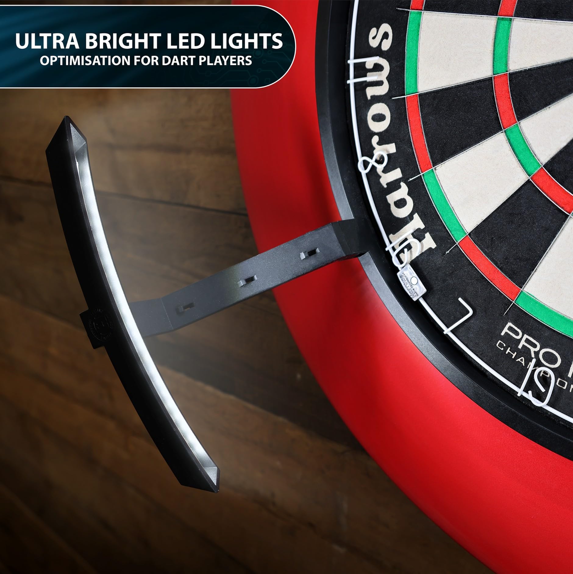 Luce Trilight per Tavolo da Freccette Harrows | Illuminazione LED per impianti sportivi | Compatibile con Tutti i Tavoli da Freccette Standard | Luce Potente senza Ombre