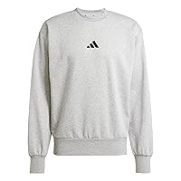 adidas Homme Essentials FEELCOZY Fleece Sweatshirt, Medium Grey Heather/Black