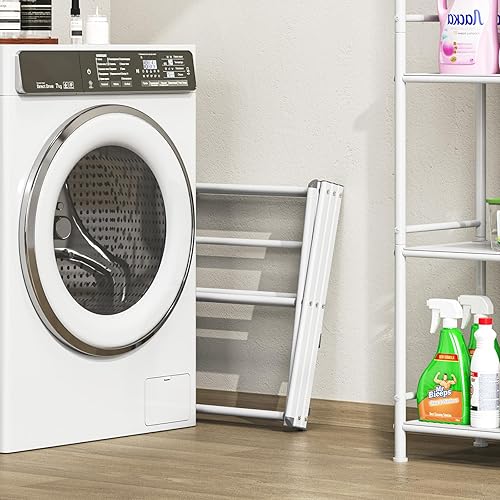 Miniatura 9 de APEXCHASER Tendedero de Ropa Plegable - Tendedero de Lavandería de 3 Niveles para Ropa, Secadora de Ropa de Metal Expandible, Toallero Plegable,