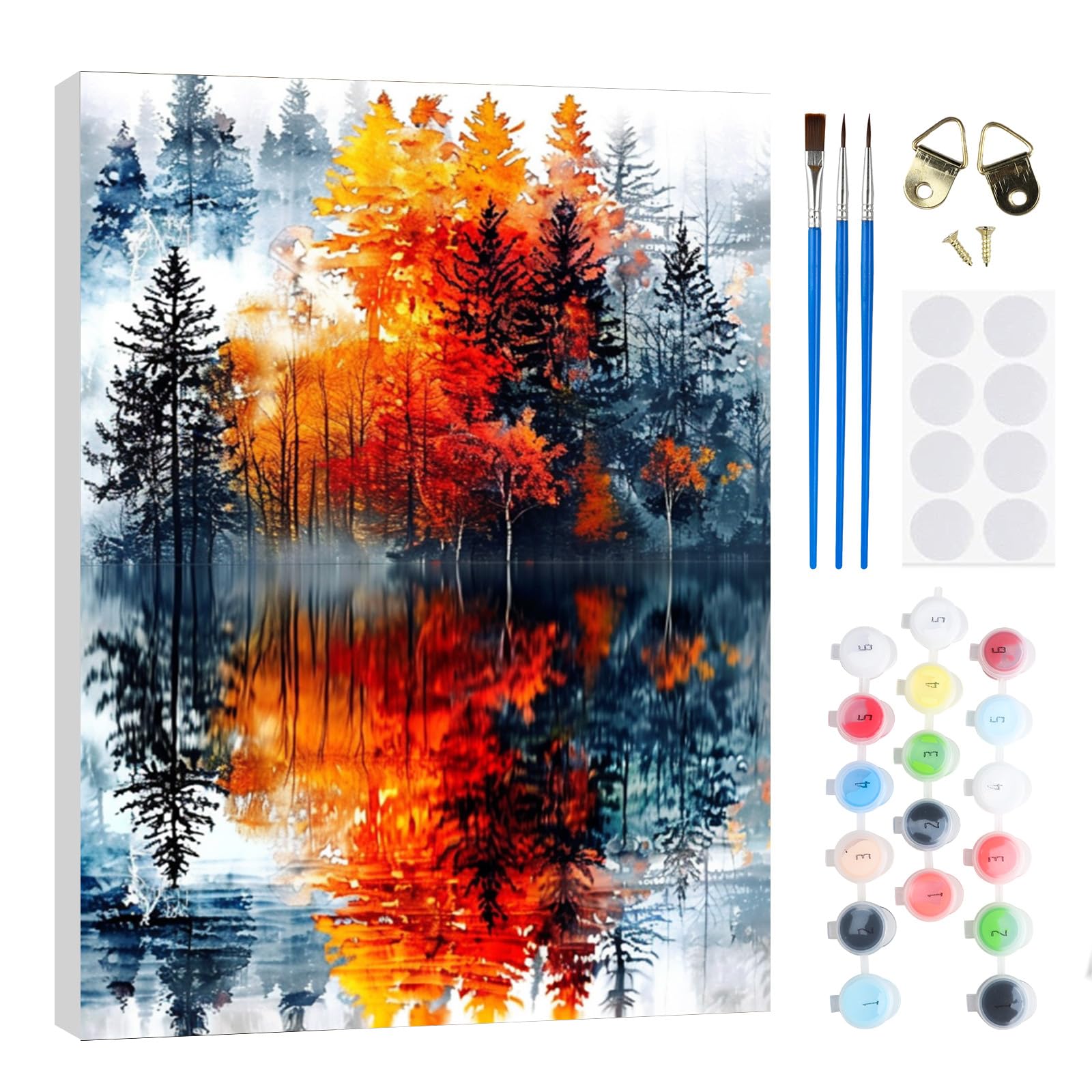 RICUVED Paint by Numbers Kit for Adults Beginner, Forest Kids' Paint by Numbers Kits on Canvas,Landscape Paint by Numbers for Adults with Frame Gifts for Home Decor 8x12in