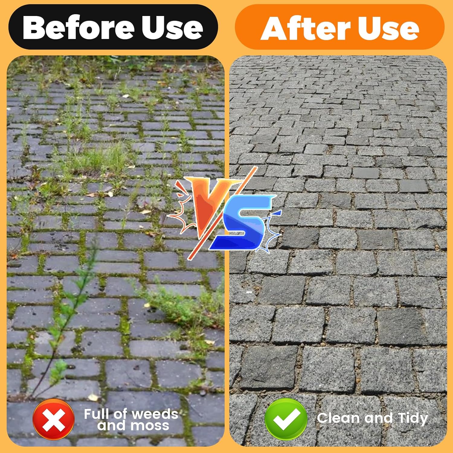 Moss Out Weed Puller Remover Tool for Crevice Weeding with 73.2inch Long Adjustable Handle, 2 in 1 Crack Weeder Moss Killer Grout Remover Brush, Manual Weed Remover Tool for Driveway Deck Paver Patio