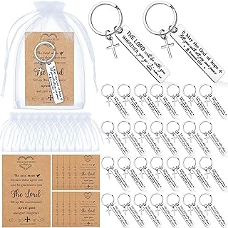 50 Set Christian Cross Keychains Bulk Christian Keychain Bible Verse Religious Prayer Gifts for Women Men