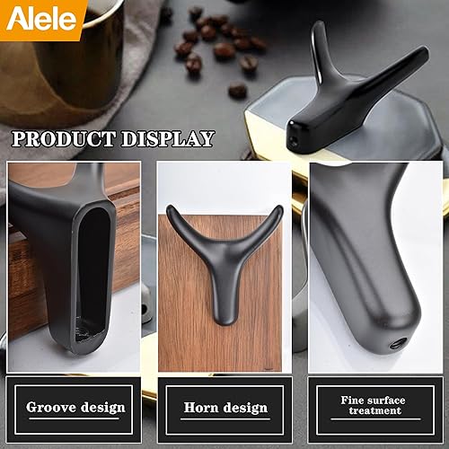 Miniatura 3 de 2 ganchos negros para abrigos montados en la pared, ganchos de metal resistente de doble pared para colgar abrigos, toallas, sombreros, etc., gran