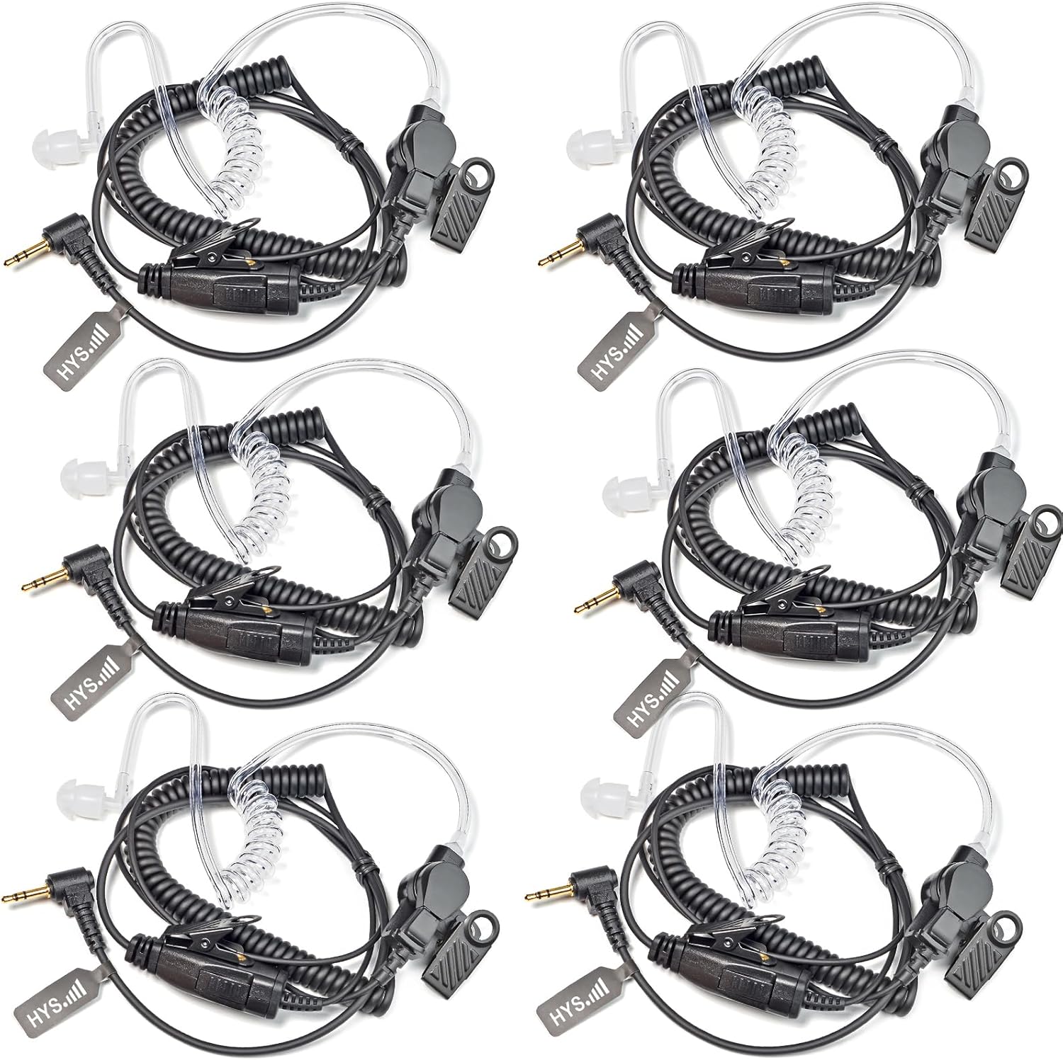 HYS 2-Way Radio Headset, Acoustic Tube Surveillance Earphone with PTT Microphone, Walkie Talkie Earpiece for Motorola T200 T400 T600 T800 T260TP MH230R MR350R 2.5mm FRS/GMRS Talkabout radios