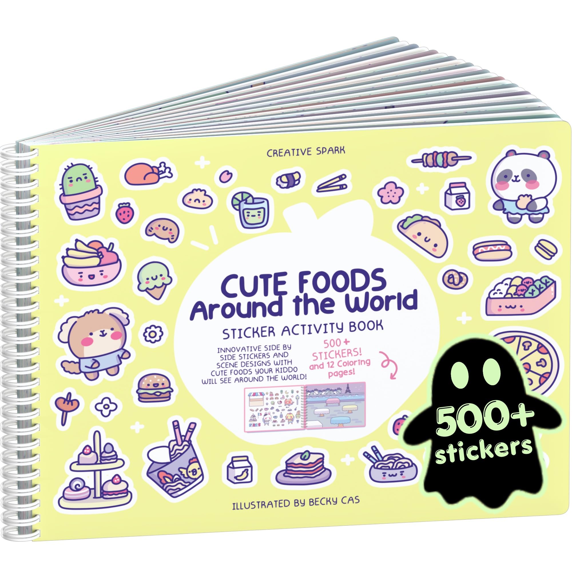 Cupkin Cute Foods Around The World Coloring &amp; Sticker Book | 500+ Stickers