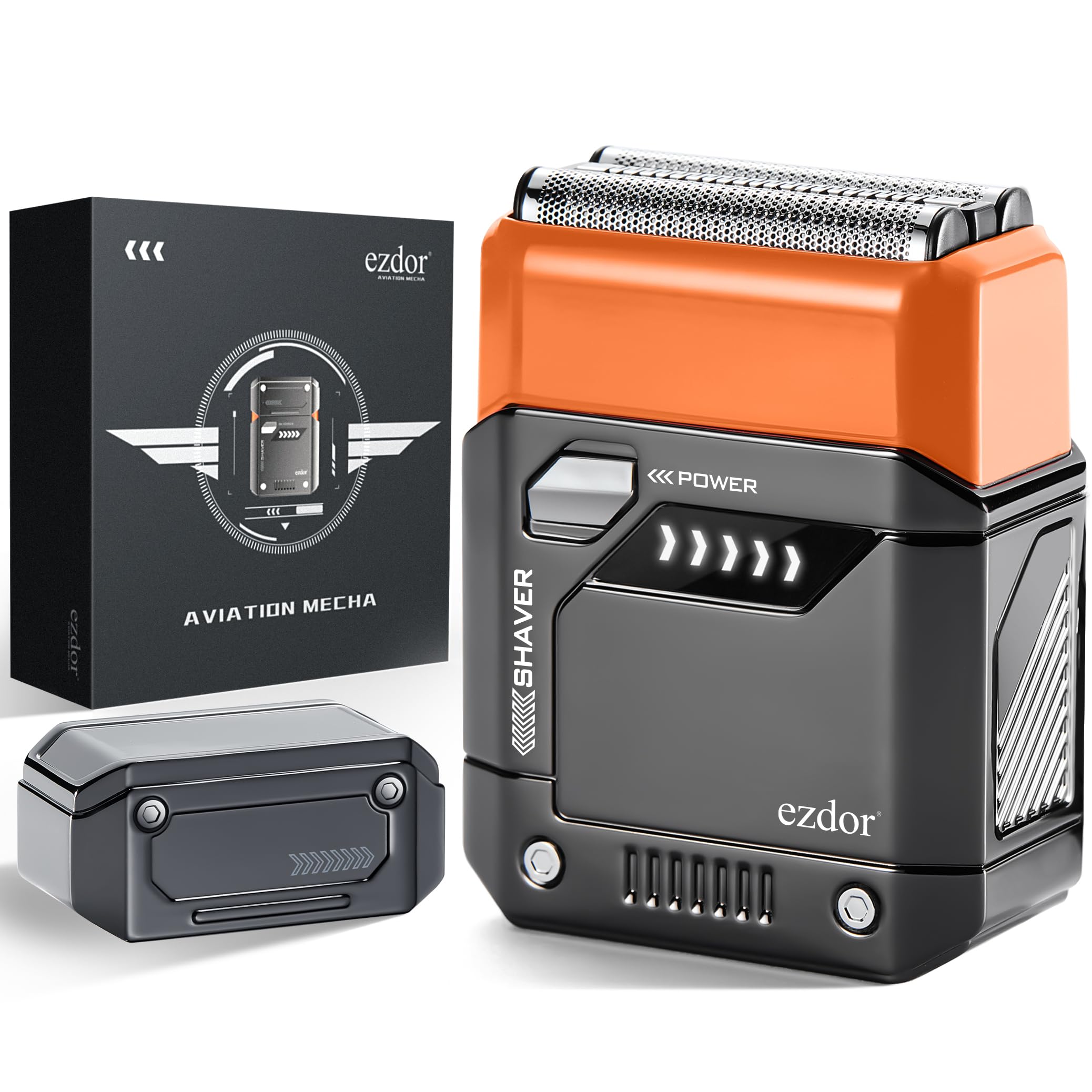 Electric Razor for Men Mini Foil Shaver with 3-Blade USB-C Rechargeable Waterproof Cordless Metal Shaver with Travel Case