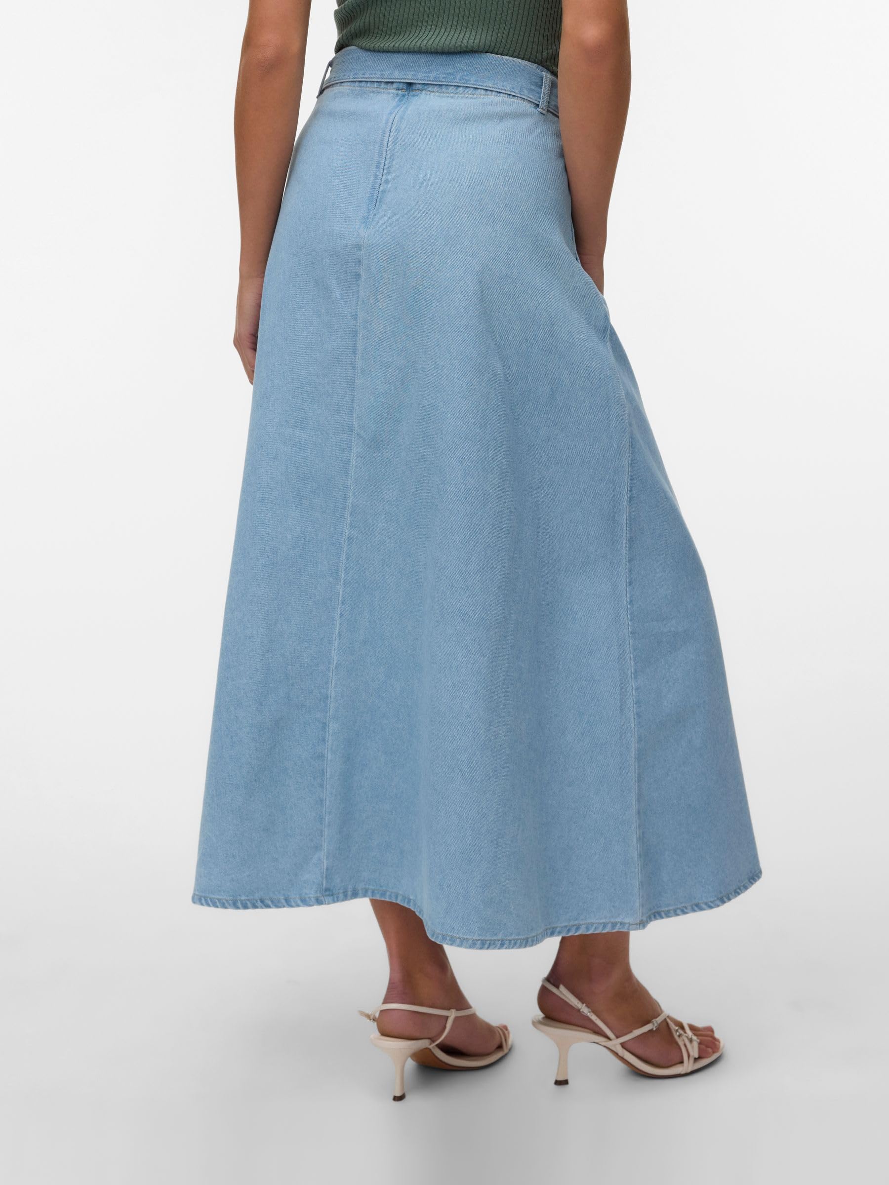 VERO MODA Female Jeansrock VMJOLENE Mid Rise Langer Rock | Denim skirt