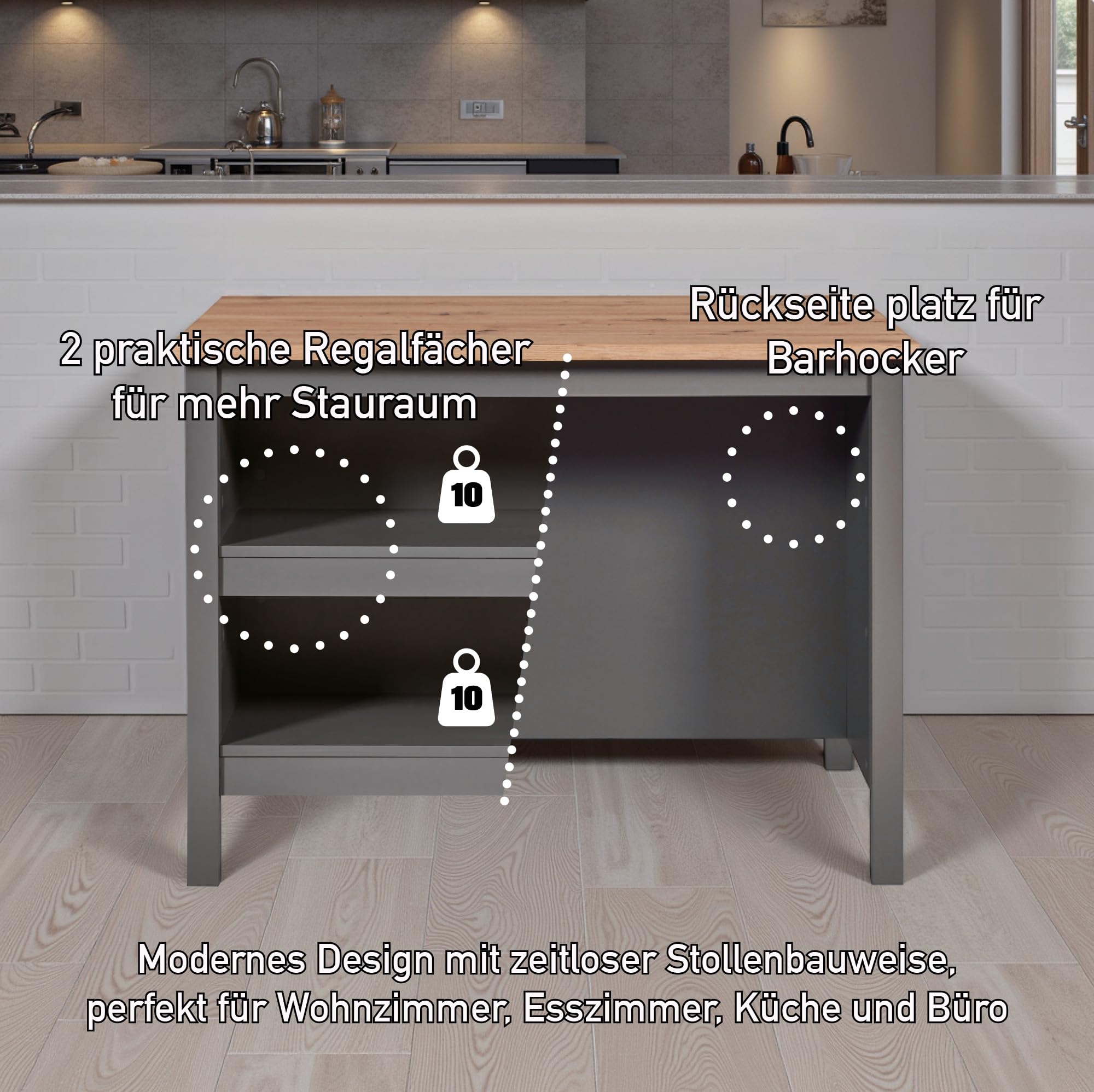 Inter Link Îlot De Cuisine - îlot Central - Plan De Travail