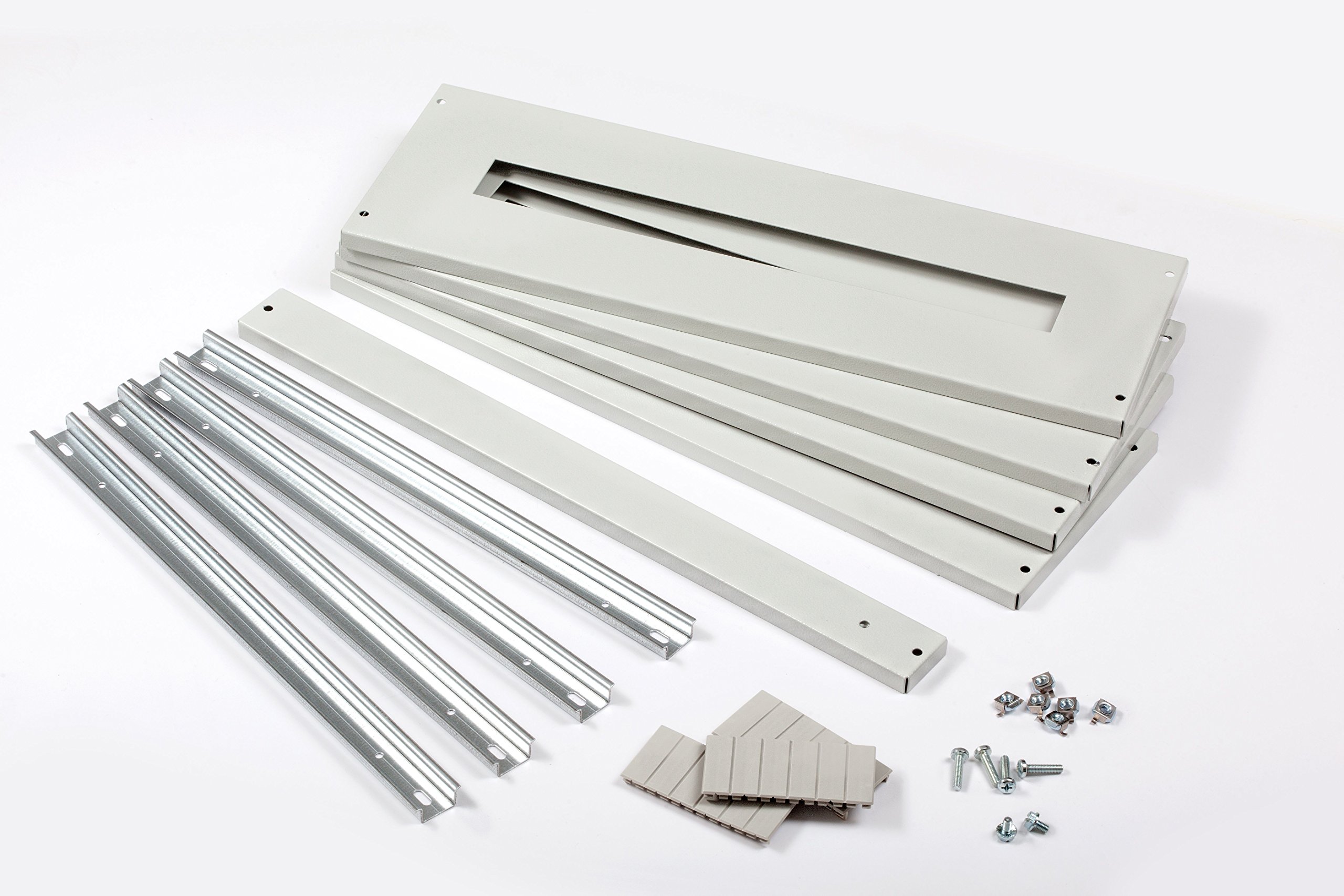 IDE s96 m200 Kit Bouchons et Railes dIN, bouchons métal, 96 modules (200 mm)