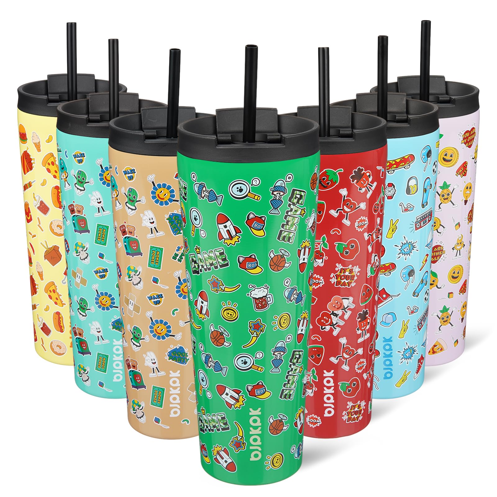 BJPKPK 26 oz Coffee Tumbler with Straw, Insulated Stainless Steel Cup