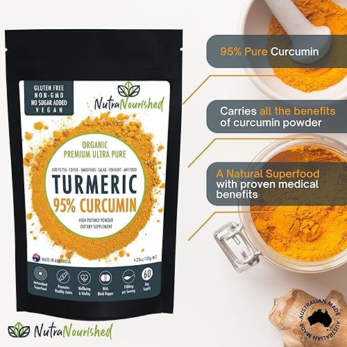 Miniatura 2 de Suplemento de curcumina orgánica pura, extracto de cúrcuma de alta potencia de 1500 mg con pimienta negra, apoyo para las articulaciones, refuerzo